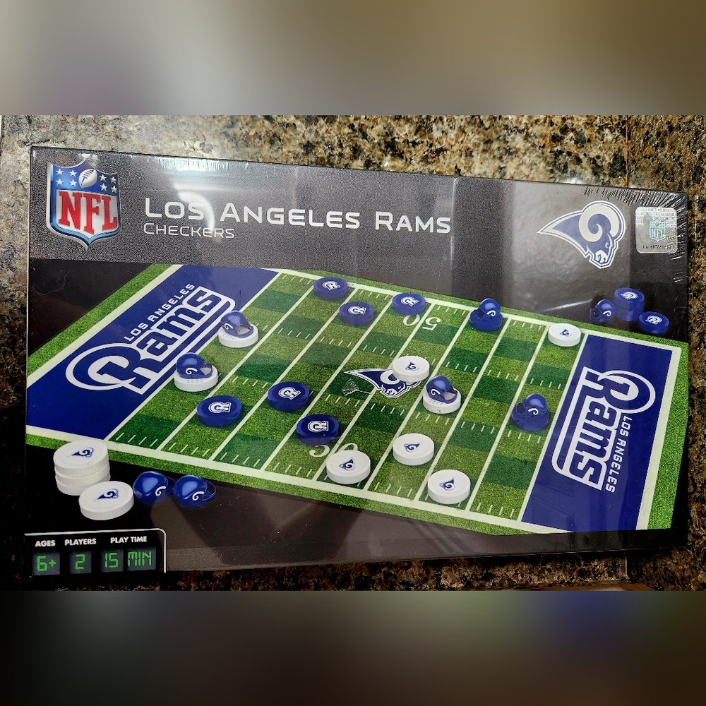 NFL Los Angeles Rams Checkers Set - Blue, White, and Green